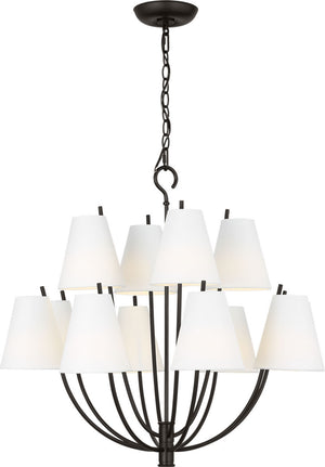 Visual Comfort Studio - CC18312AI - 12 Light Chandelier - Marina - Aged Iron | Aged Iron