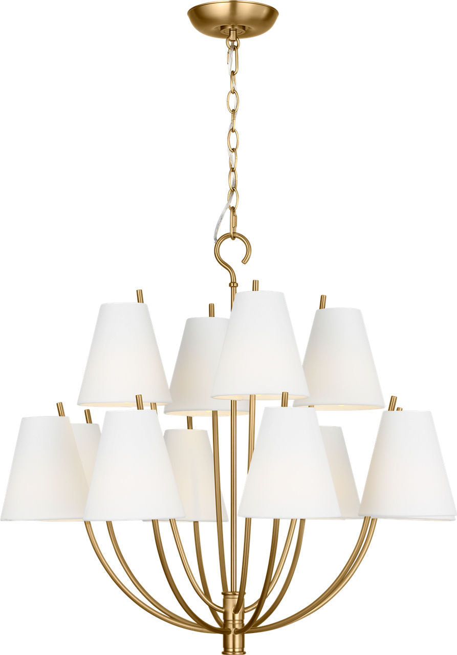 Visual Comfort Studio - CC18312BBS - 12 Light Chandelier - Marina - Burnished Brass | Burnished Brass