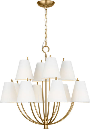 Visual Comfort Studio - CC18312BBS - 12 Light Chandelier - Marina - Burnished Brass | Burnished Brass