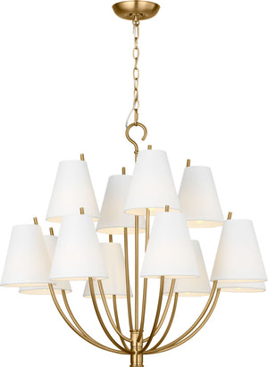 Visual Comfort Studio - CC18312BBS - 12 Light Chandelier - Marina - Burnished Brass | Burnished Brass