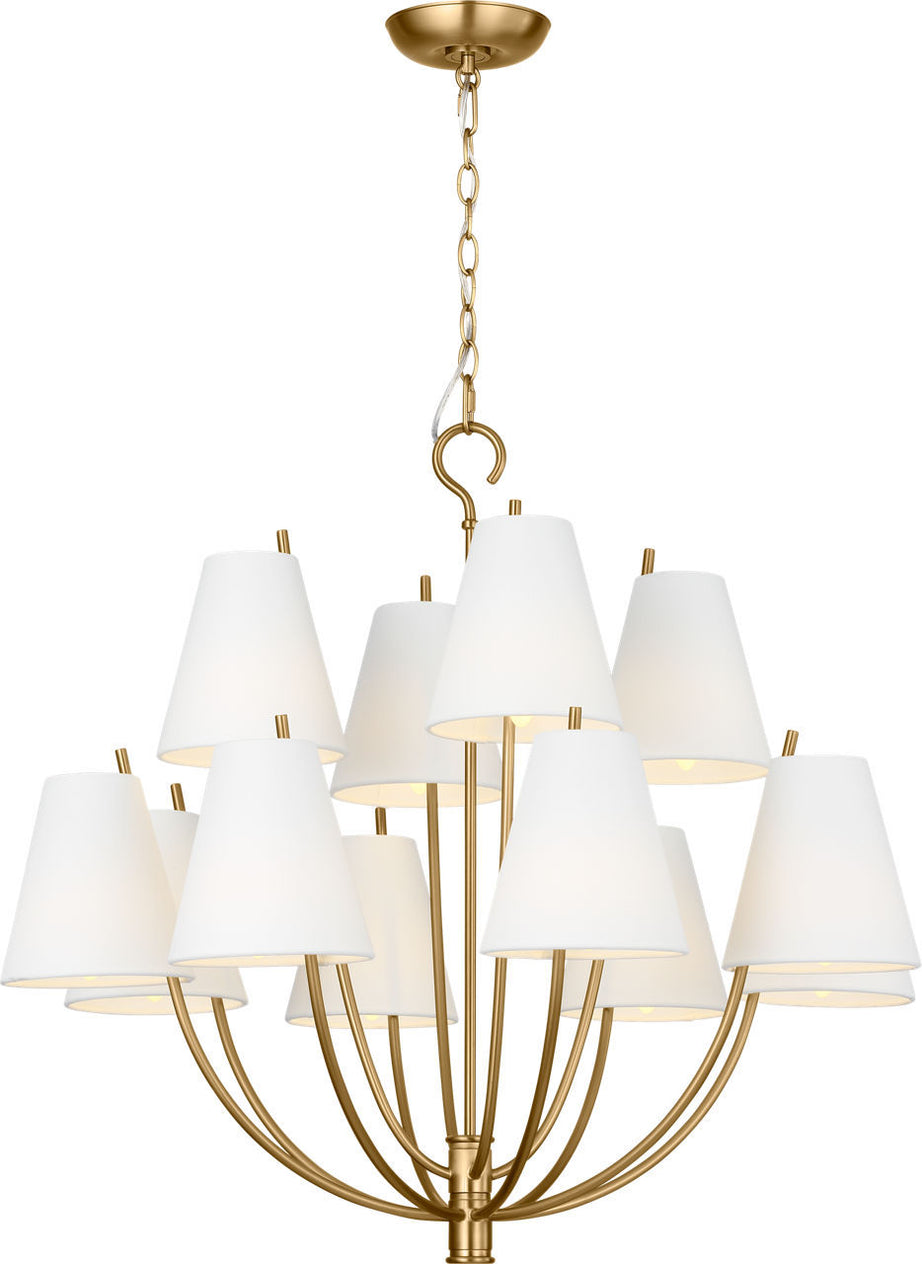 Visual Comfort Studio - CC18312BBS - 12 Light Chandelier - Marina - Burnished Brass | Burnished Brass