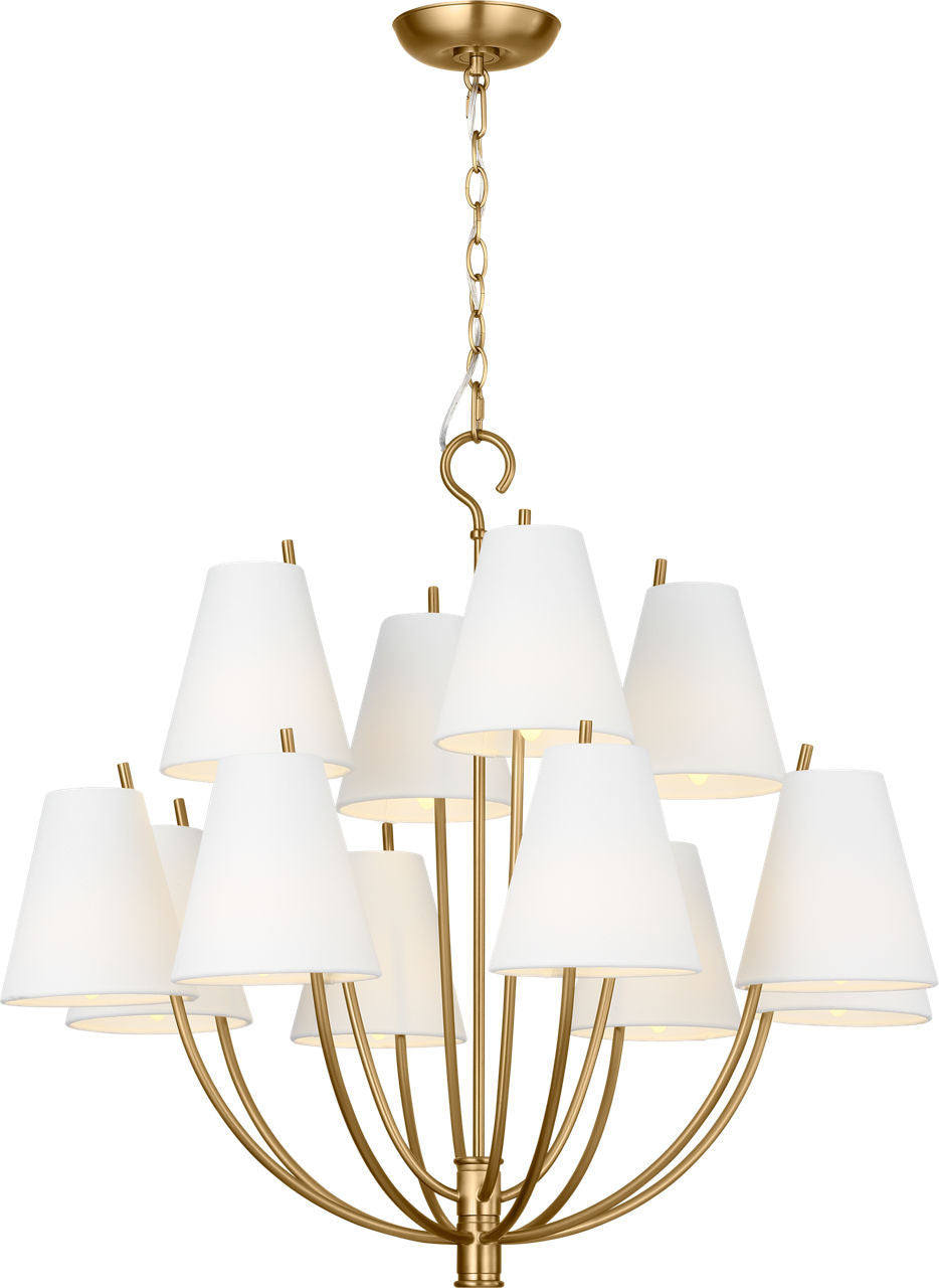 Visual Comfort Studio - CC18312BBS - 12 Light Chandelier - Marina - Burnished Brass | Burnished Brass