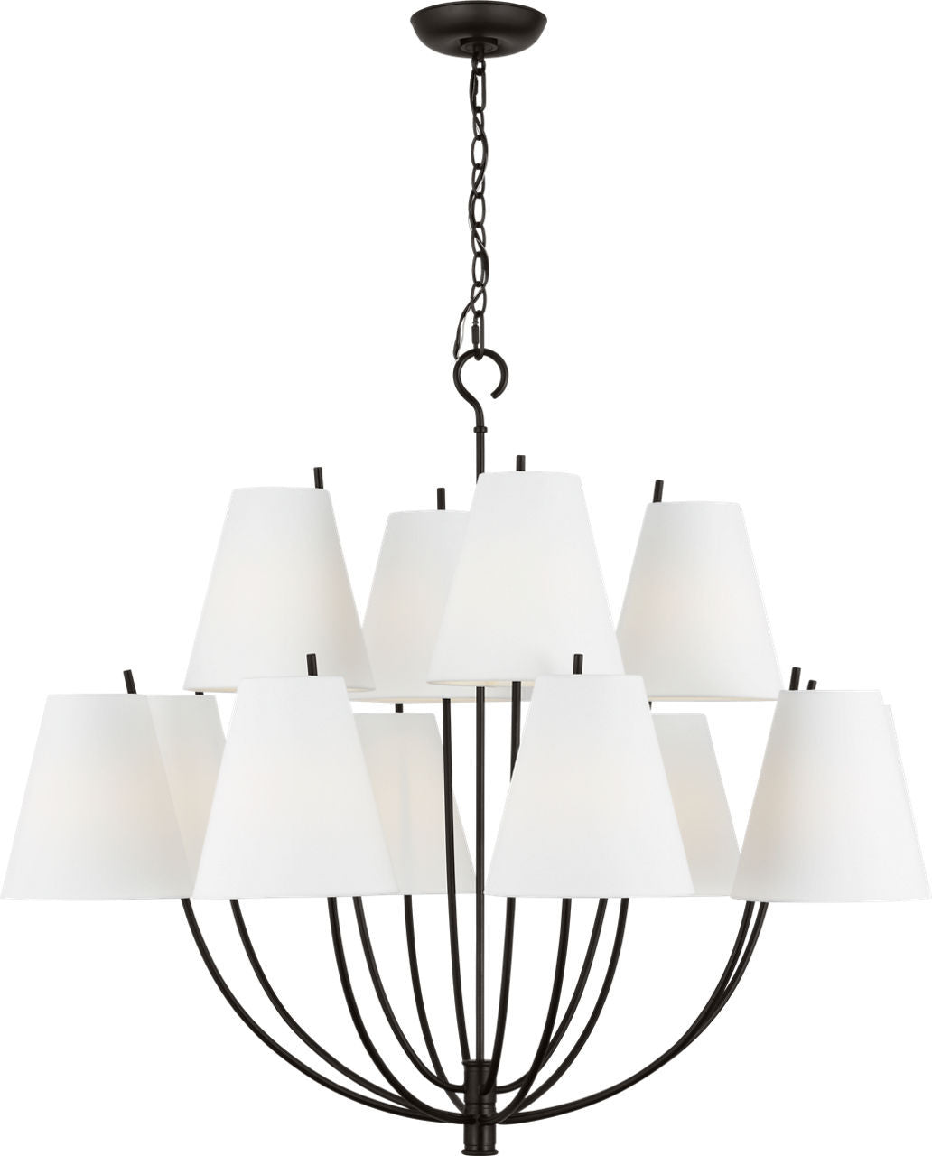 Visual Comfort Studio - CC18412AI - 12 Light Chandelier - Marina - Aged Iron | Aged Iron