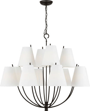 Visual Comfort Studio - CC18412AI - 12 Light Chandelier - Marina - Aged Iron | Aged Iron