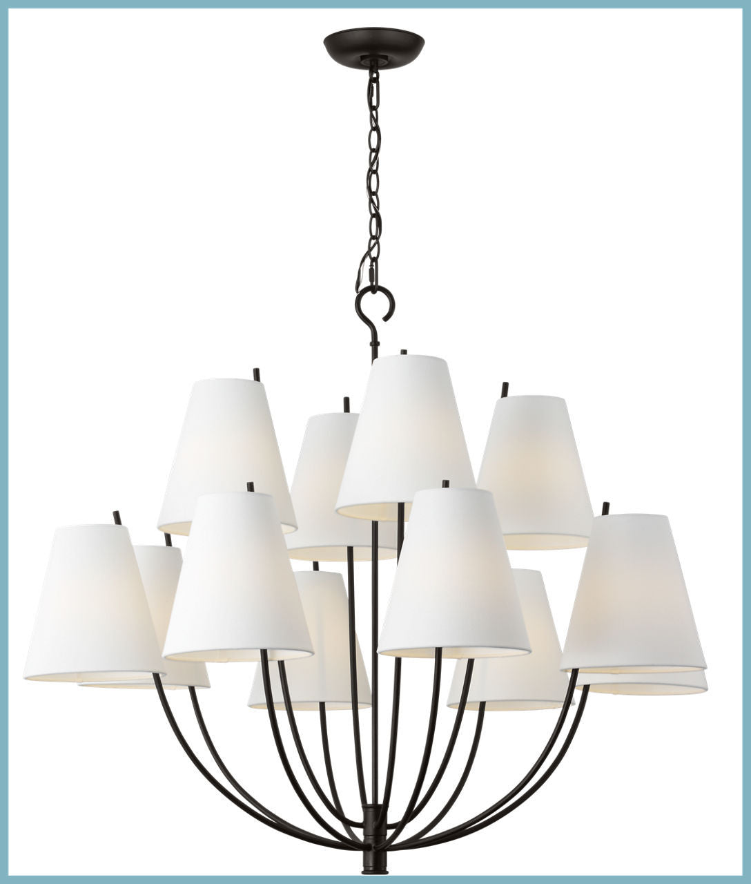 Visual Comfort Studio - CC18412AI - 12 Light Chandelier - Marina - Aged Iron | Aged Iron