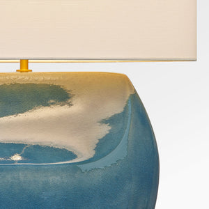 Visual Comfort Studio - HT1161DOC - One Light Table Lamp - Pente - Deep Ocean Crackle | Deep Ocean Crackle