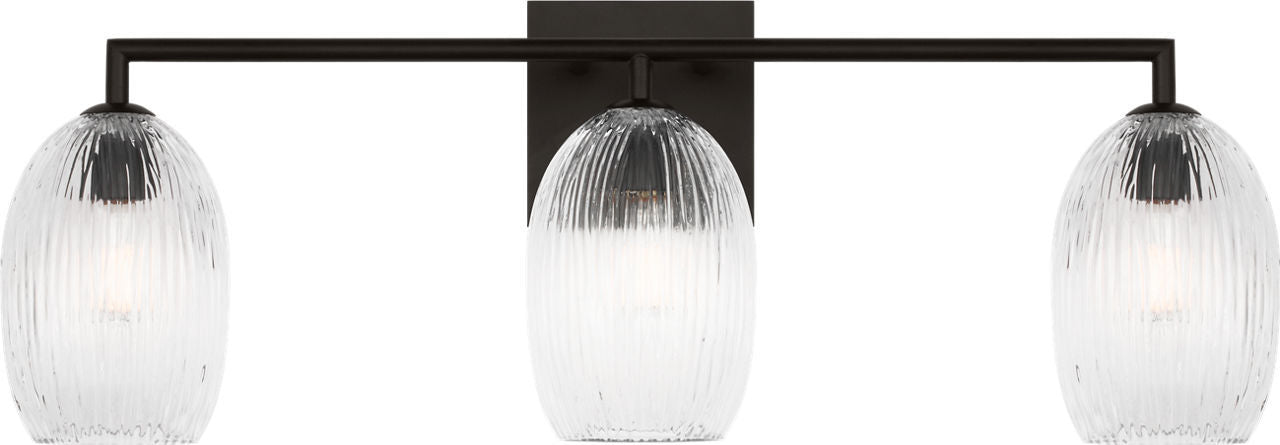 Visual Comfort Studio - HV1003AI - Three Light Bath - Serafina - Aged Iron | Aged Iron