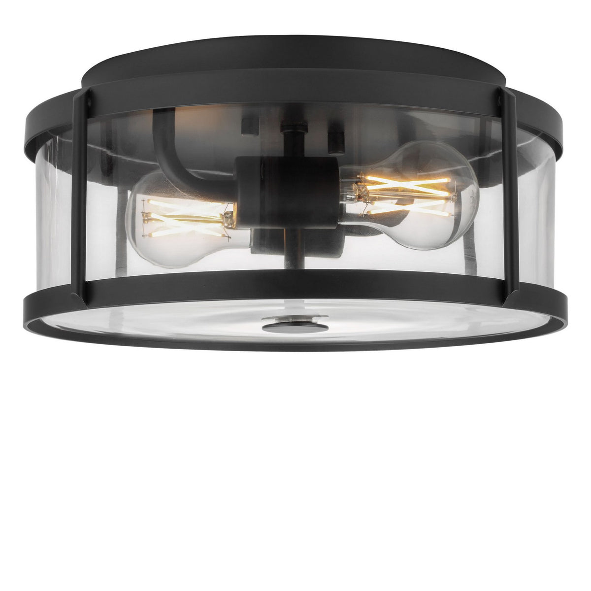 Generation Lighting - GLF1732MBK - Two Light Flush Mount - Lumra - Midnight Black