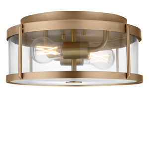 Generation Lighting - GLF1732SBE - Two Light Flush Mount - Lumra - Satin Brass