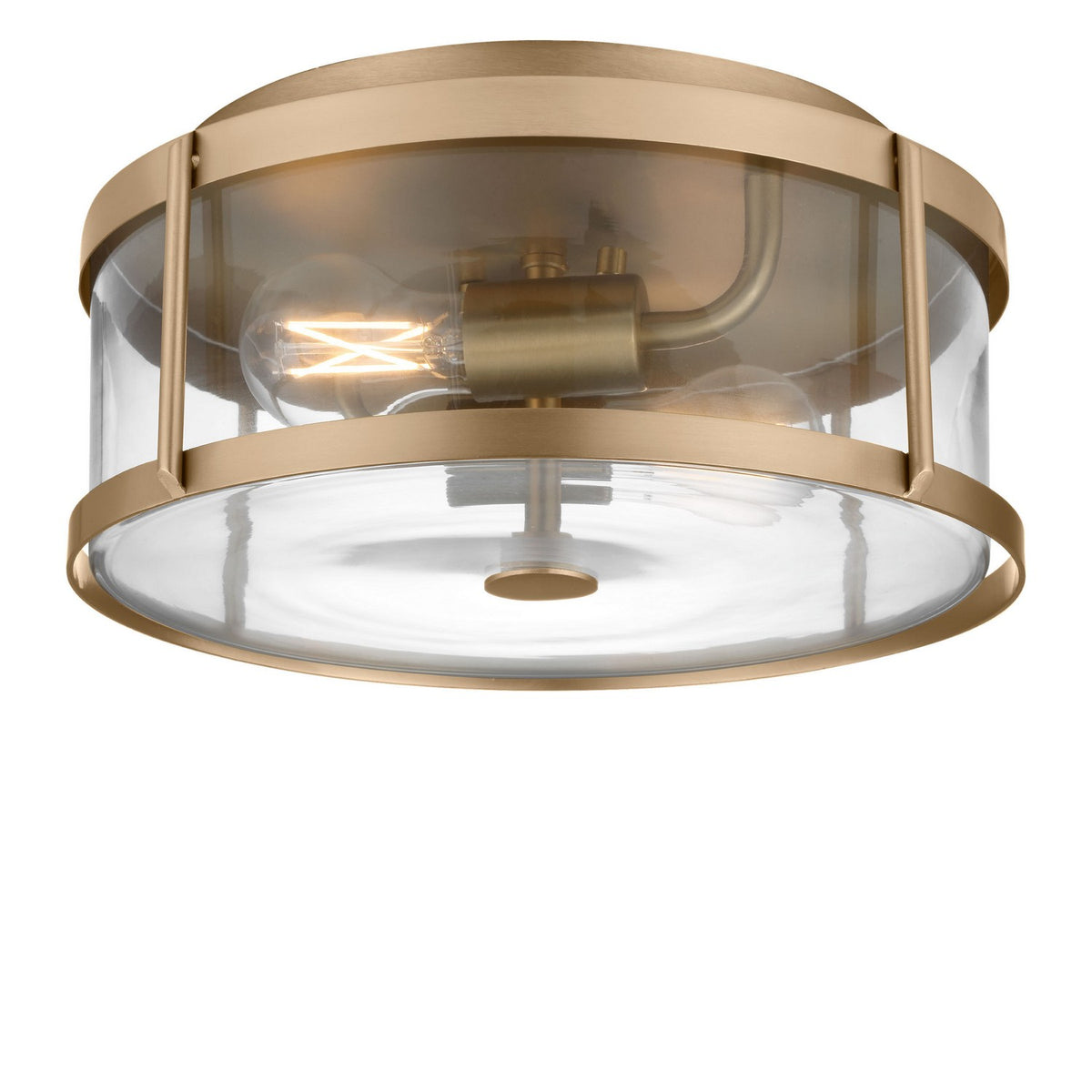 Generation Lighting - GLF1732SBE - Two Light Flush Mount - Lumra - Satin Brass