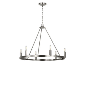 Generation Lighting - GLC2016BNE - Six Light Chandelier - Mirla - Brushed Nickel