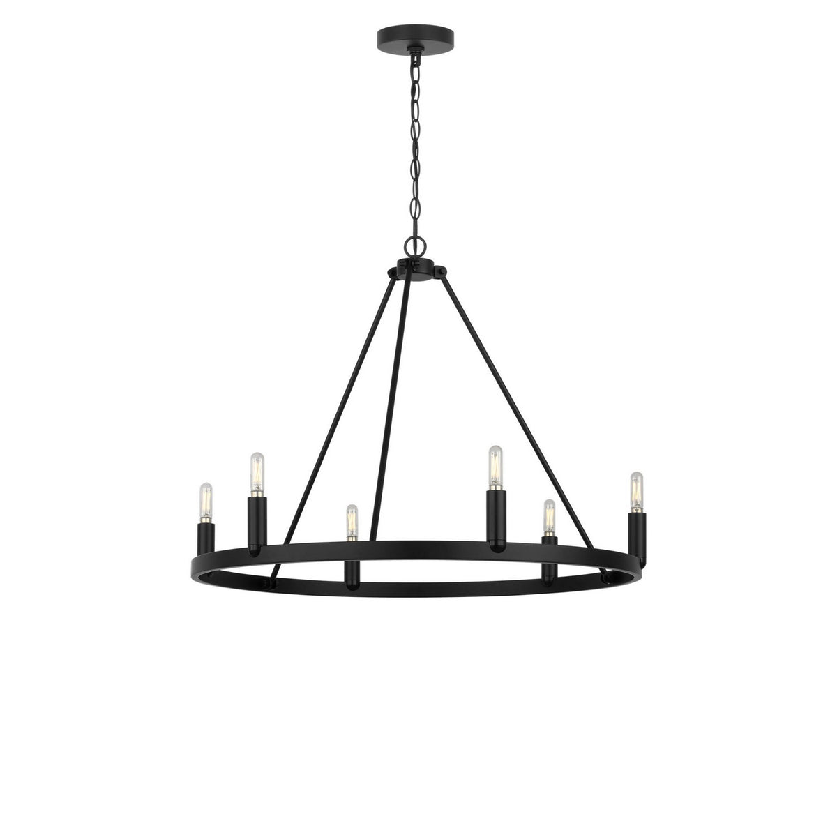 Generation Lighting - GLC2016MBK - Six Light Chandelier - Mirla - Midnight Black