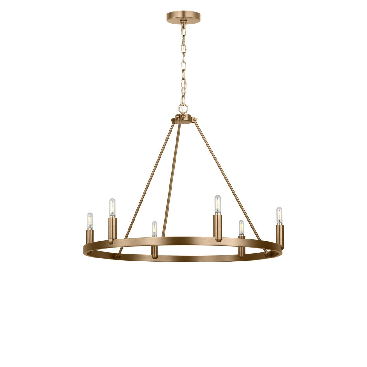 Generation Lighting - GLC2016SBE - Six Light Chandelier - Mirla - Satin Brass