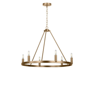 Generation Lighting - GLC2016SBE - Six Light Chandelier - Mirla - Satin Brass