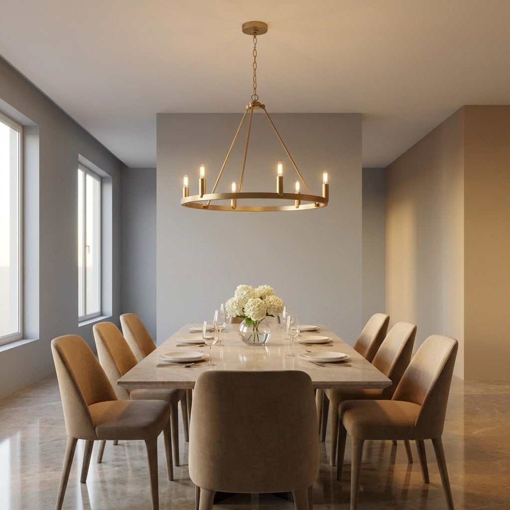 Generation Lighting - GLC2016SBE - Six Light Chandelier - Mirla - Satin Brass