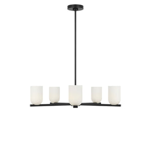 Generation Lighting - GLC1935MBKE - Five Light Chandelier - Neblina - Midnight Black