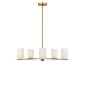 Generation Lighting - GLC1935SBE - Five Light Chandelier - Neblina - Satin Brass