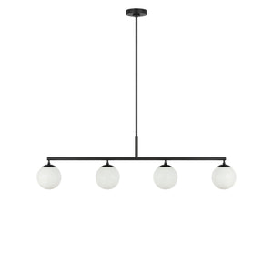 Generation Lighting - GLC1814MBKE - Four Light Linear Chandelier - Nube - Midnight Black