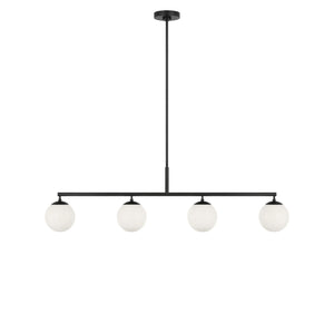 Generation Lighting - GLC1814MBKE - Four Light Linear Chandelier - Nube - Midnight Black