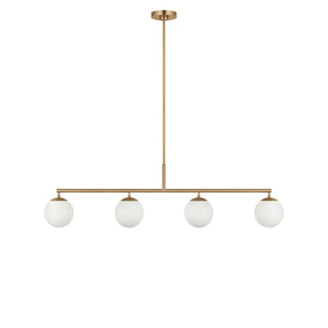 Generation Lighting - GLC1814SB - Four Light Linear Chandelier - Nube - Satin Brass