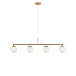 Generation Lighting - GLC1814SB - Four Light Linear Chandelier - Nube - Satin Brass