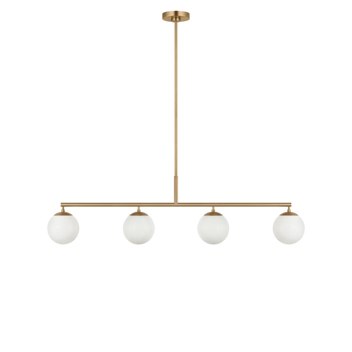 Generation Lighting - GLC1814SBE - Four Light Linear Chandelier - Nube - Satin Brass