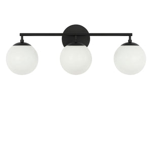 Generation Lighting - GLV1853MBKE - Three Light Vanity - Nube - Midnight Black