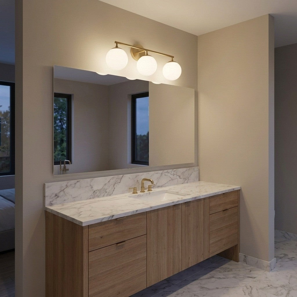 Generation Lighting - GLV1853SB - Three Light Vanity - Nube - Satin Brass