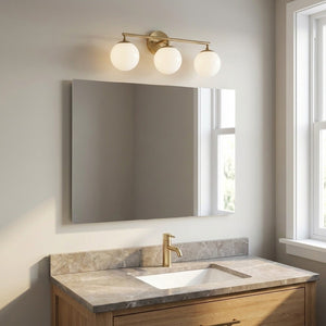 Generation Lighting - GLV1853SBE - Three Light Vanity - Nube - Satin Brass