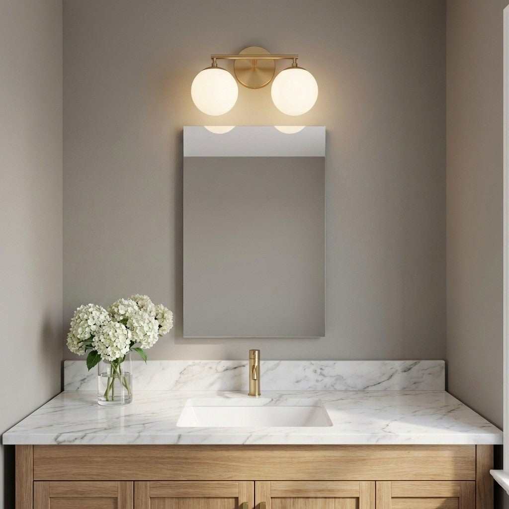 Generation Lighting - GLV1842SBE - Two Light Vanity - Nube - Satin Brass