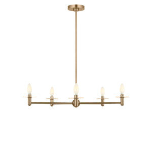 Generation Lighting - GLC1865SBE - Five Light Chandelier - Vilera - Satin Brass