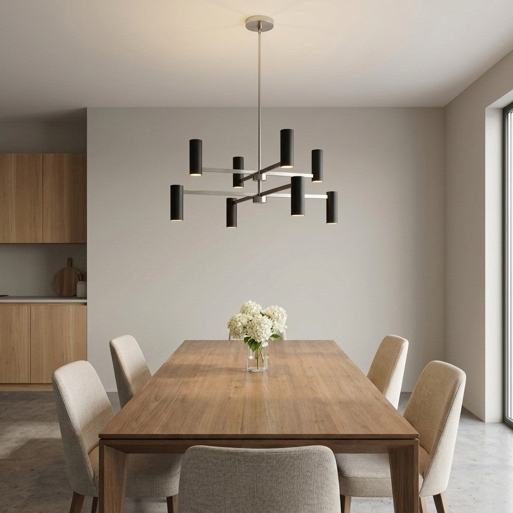 Generation Lighting - GLC2068BNE - Eight Light Chandelier - Zentro - Brushed Nickel
