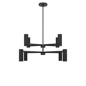 Generation Lighting - GLC2068MBK - Eight Light Chandelier - Zentro - Midnight Black