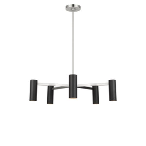 Generation Lighting - GLC2055BN - Five Light Chandelier - Zentro - Brushed Nickel