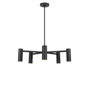 Generation Lighting - GLC2055MBK - Five Light Chandelier - Zentro - Midnight Black