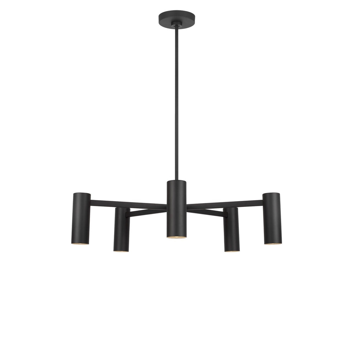Generation Lighting - GLC2055MBKE - Five Light Chandelier - Zentro - Midnight Black