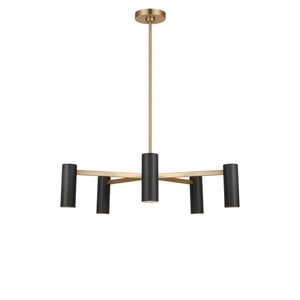 Generation Lighting - GLC2055SB - Five Light Chandelier - Zentro - Satin Brass