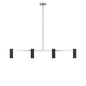 Generation Lighting - GLC2074BN - Four Light Linear Chandelier - Zentro - Brushed Nickel