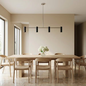 Generation Lighting - GLC2074BN - Four Light Linear Chandelier - Zentro - Brushed Nickel