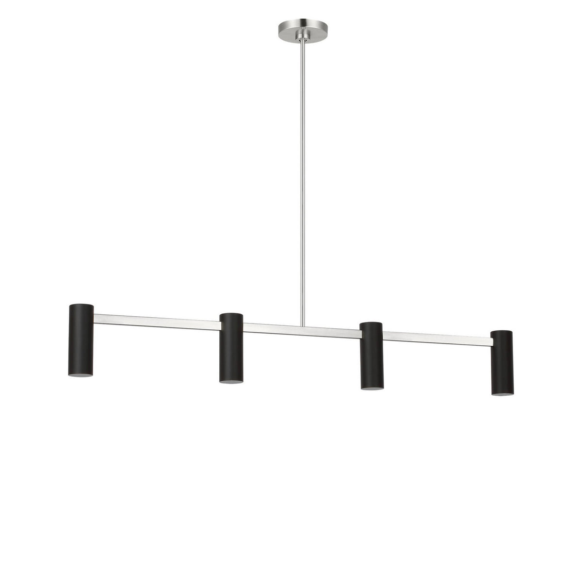 Generation Lighting - GLC2074BNE - Four Light Linear Chandelier - Zentro - Brushed Nickel