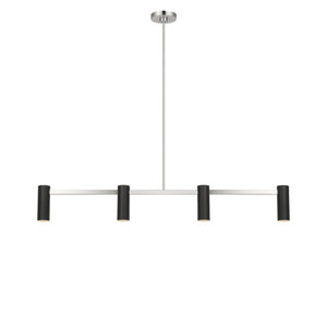 Generation Lighting - GLC2074BNE - Four Light Linear Chandelier - Zentro - Brushed Nickel