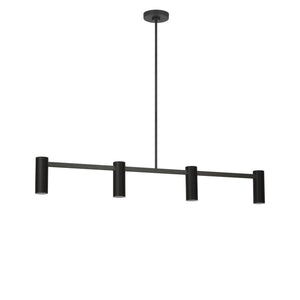 Generation Lighting - GLC2074MBK - Four Light Linear Chandelier - Zentro - Midnight Black