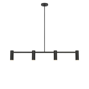 Generation Lighting - GLC2074MBK - Four Light Linear Chandelier - Zentro - Midnight Black