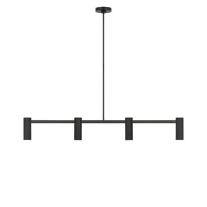 Generation Lighting - GLC2074MBK - Four Light Linear Chandelier - Zentro - Midnight Black