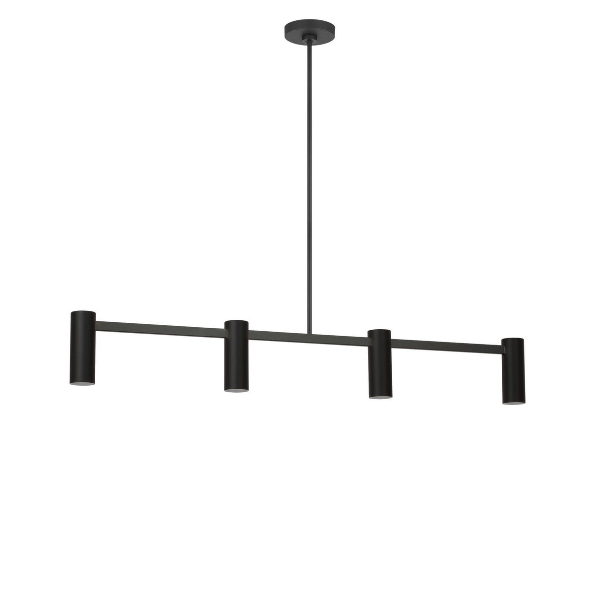 Generation Lighting - GLC2074MBKE - Four Light Linear Chandelier - Zentro - Midnight Black