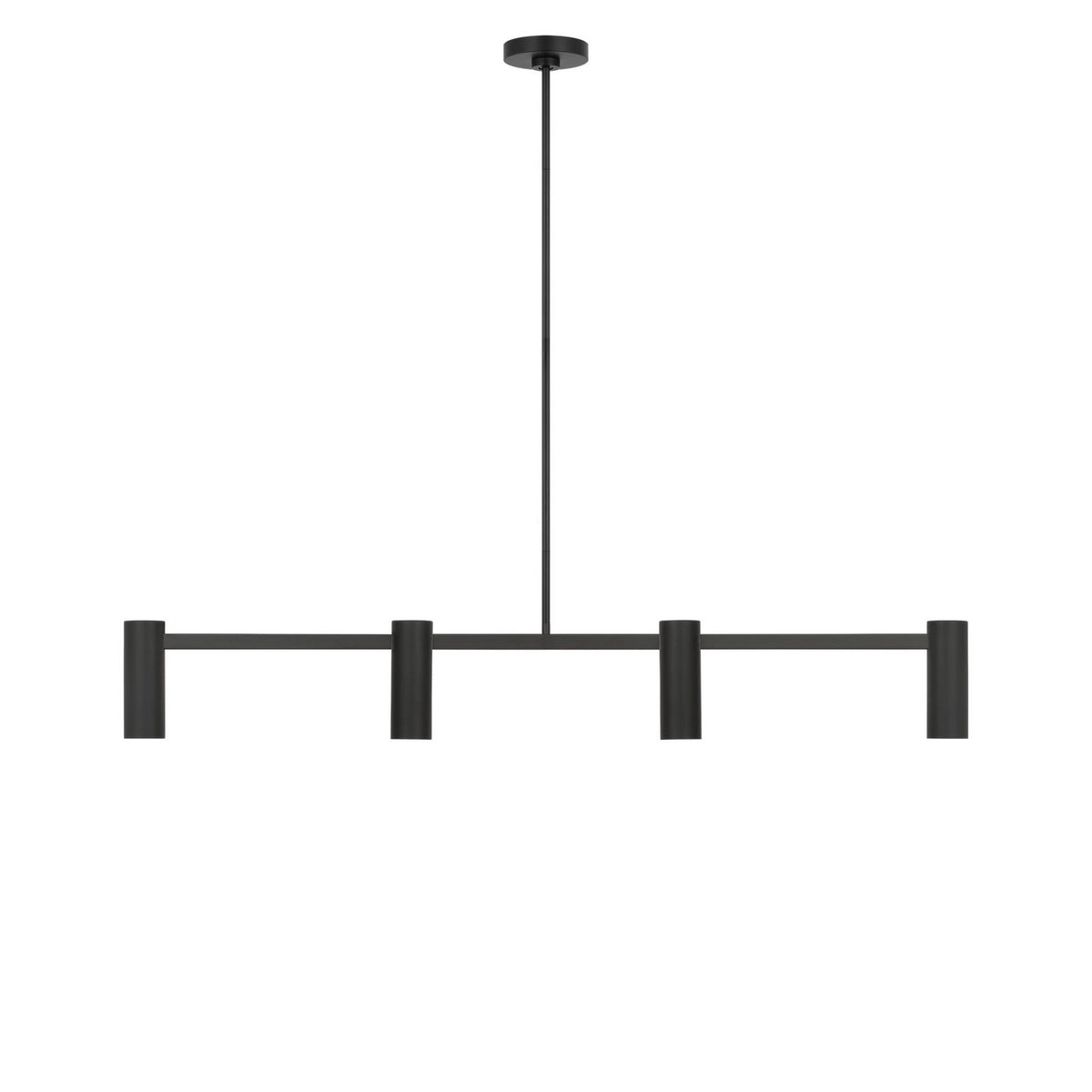 Generation Lighting - GLC2074MBKE - Four Light Linear Chandelier - Zentro - Midnight Black