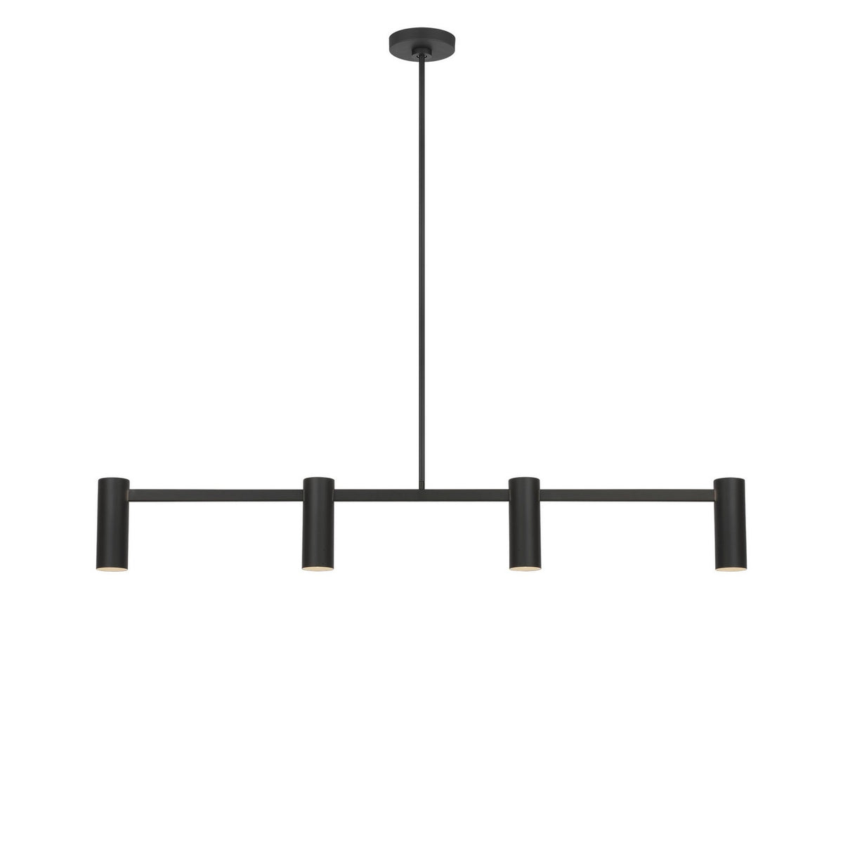 Generation Lighting - GLC2074MBKE - Four Light Linear Chandelier - Zentro - Midnight Black