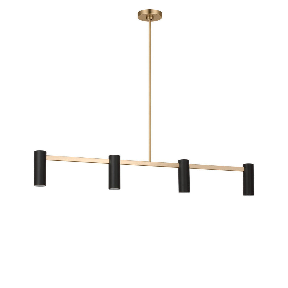 Generation Lighting - GLC2074SB - Four Light Linear Chandelier - Zentro - Satin Brass