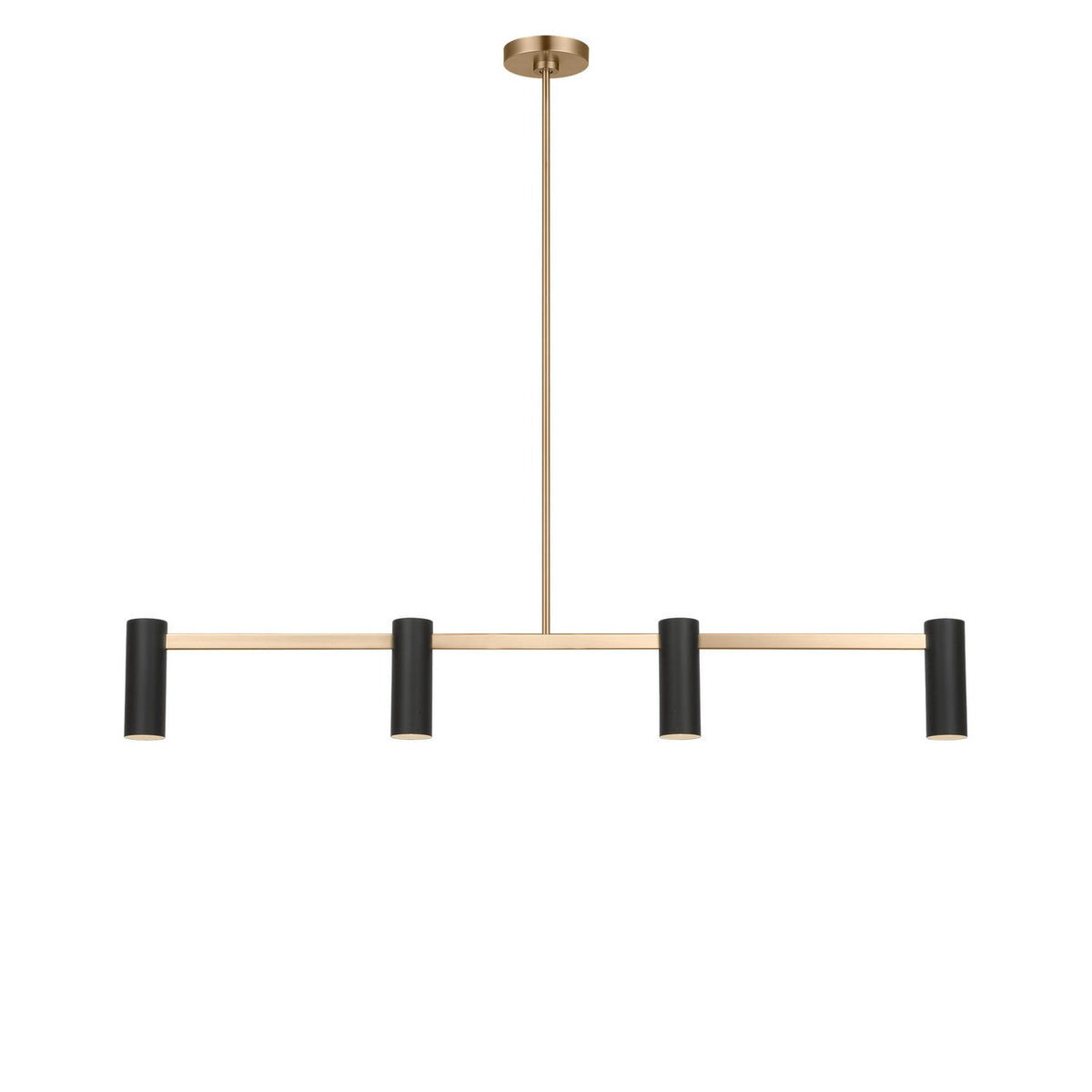 Generation Lighting - GLC2074SB - Four Light Linear Chandelier - Zentro - Satin Brass