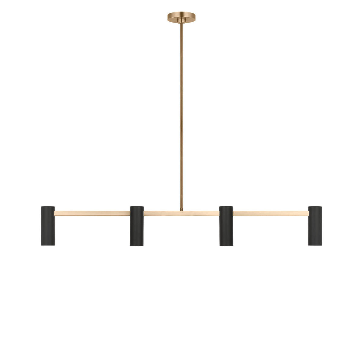 Generation Lighting - GLC2074SB - Four Light Linear Chandelier - Zentro - Satin Brass